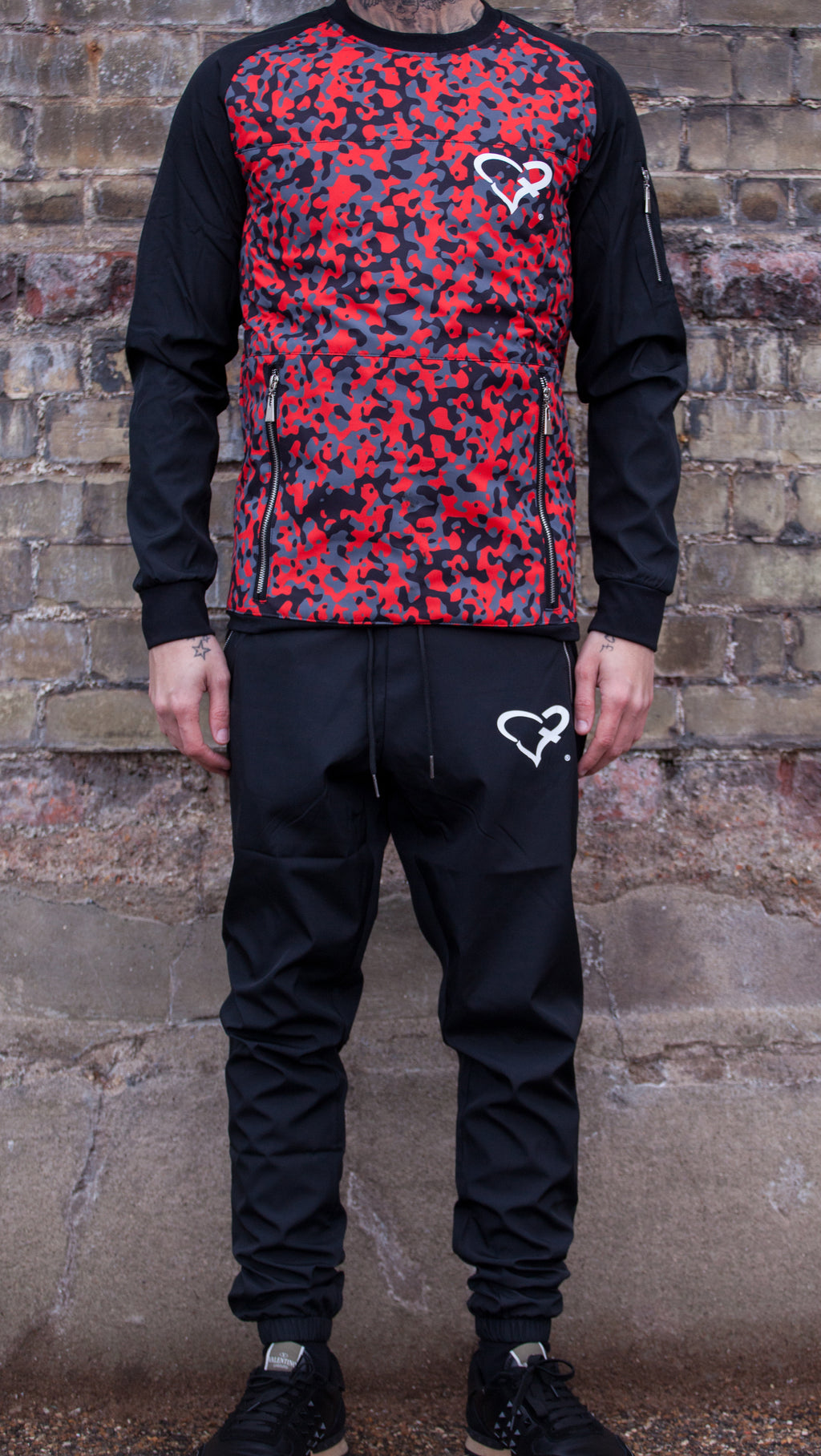 Red Black Camouflage Tracksuit